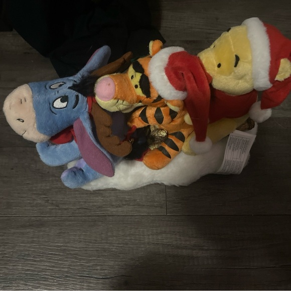 Gemmy Industries Corp. Winnie-The-Pooh, Tigger, Eeyore Plush Singing Sleigh Toy - Picture 1 of 3